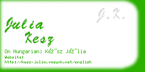 julia kesz business card